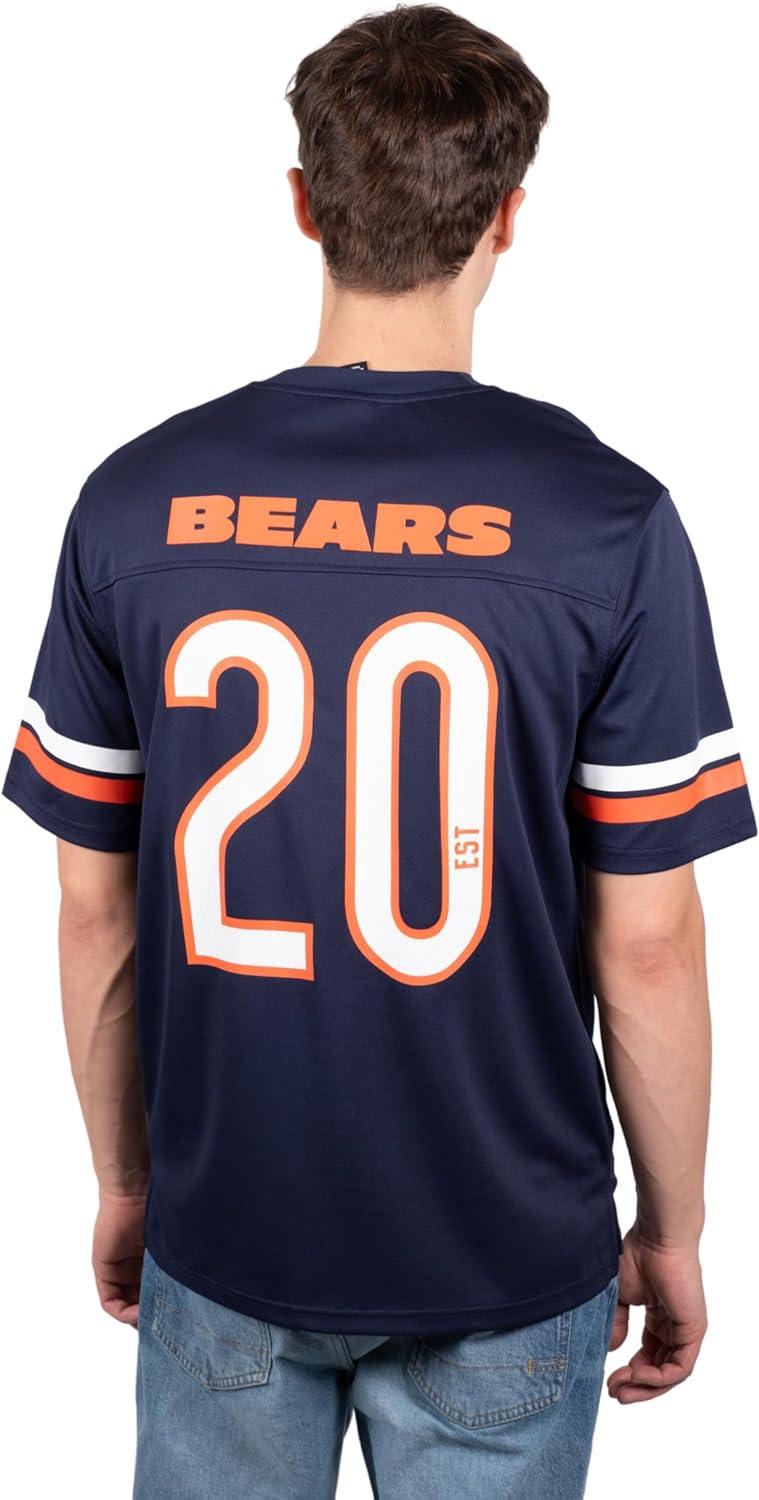 Ultra Game NFL Chicago Bears Mens Standard Jersey Crew Neck Mesh Stripe T-Shirt|Chicago Bears - UltraGameShop