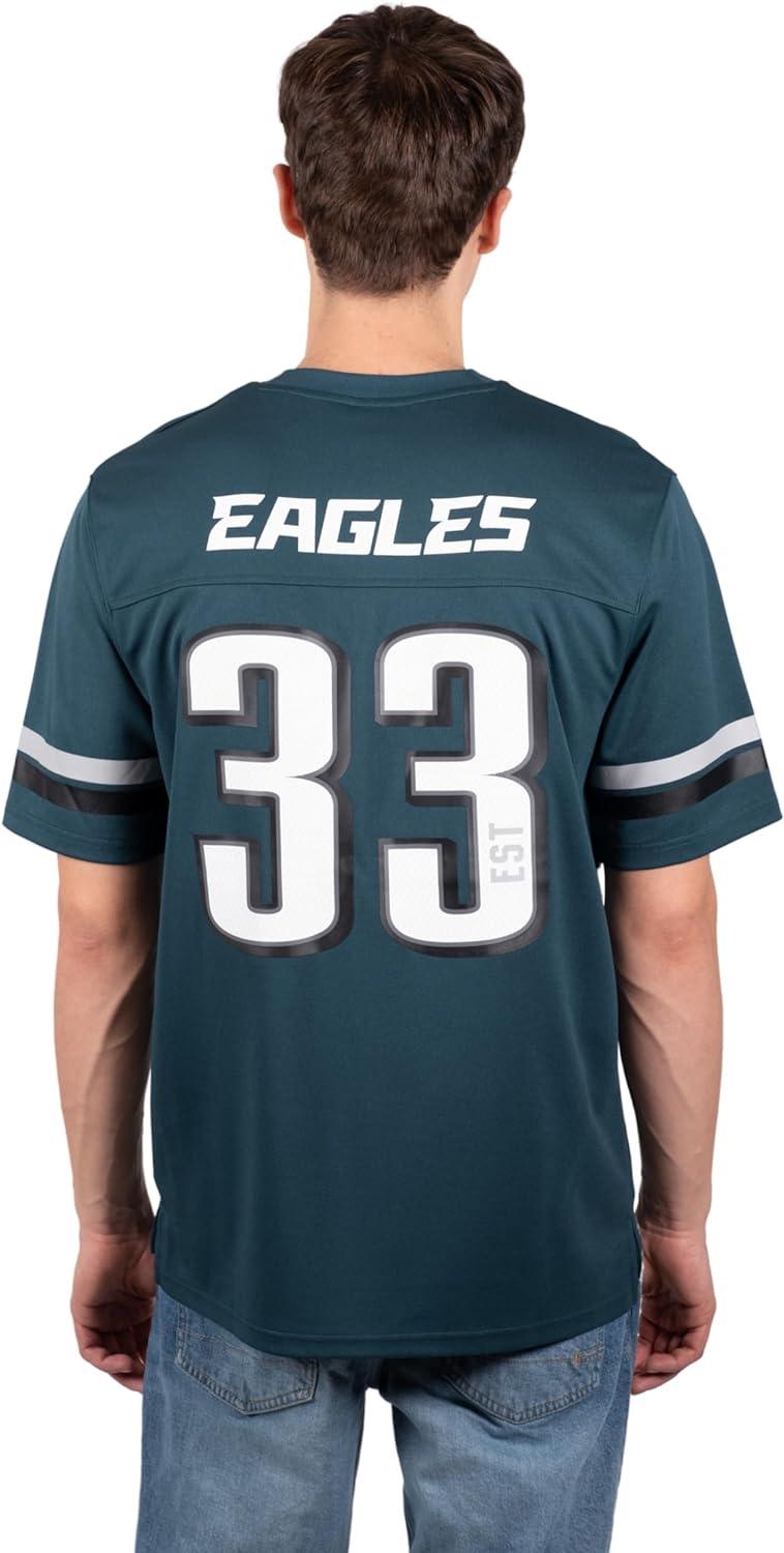 Ultra Game NFL Philadelphia Eagles Mens Standard Jersey Crew Neck Mesh Stripe T-Shirt|Philadelphia Eagles - UltraGameShop