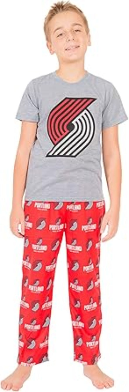 Ultra Game NBA Official Youth 2 Piece T-Shirt & Lounge Pants Pajama Set, Portland Trail Blazers, Boys Sizes|Portland Trail Blazers