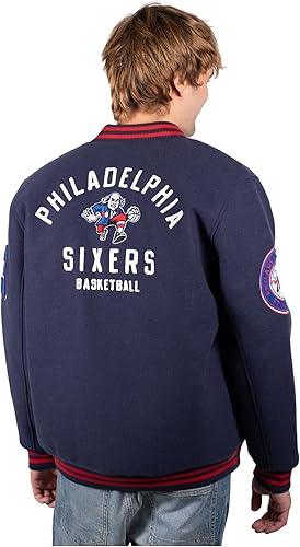 Ultra Game Men's Philadelphia 76ers Game Time Varsity Jacket|Philadelphia 76ers - UltraGameShop