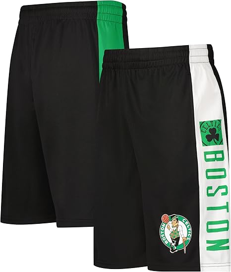 Ultra Game NBA Official Men‚Äôs Super Soft Active Workout Basketball Training Shorts - Unisex, Boston Celtics, Black|Boston Celtics