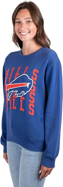 Ultra Game NFL Buffalo Bills Womens Long Sleeve Fleece Sweatshirt|Buffalo Bills - UltraGameShop