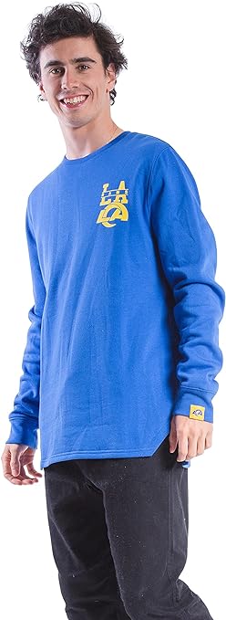 Ultra Game NFL Los Angeles Rams Mens Fleece Sweatshirt Long Sleeve Shirt Reflective|Los Angeles Rams
