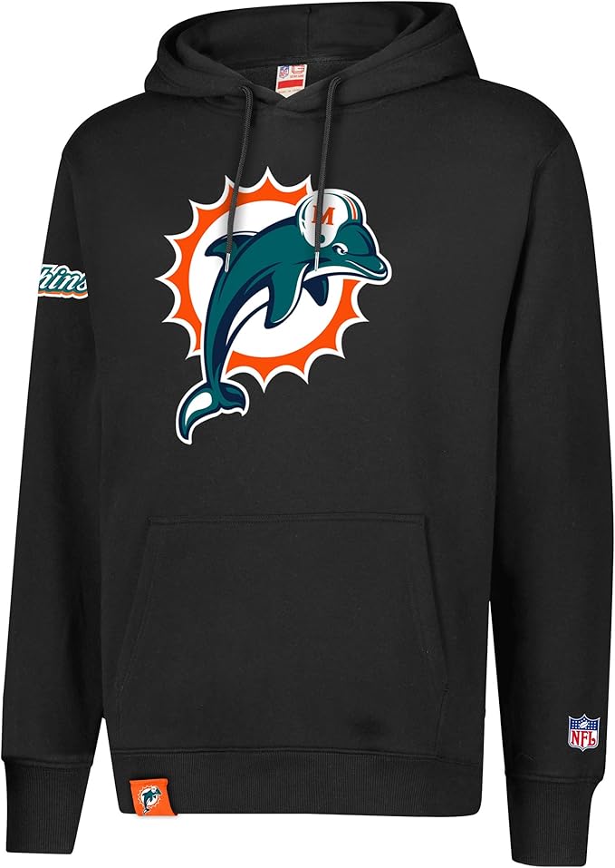Ultra Game Mens NFL Official Super Soft Throwback Pullover Hoodie Sweatshirt|Miami Dolphins