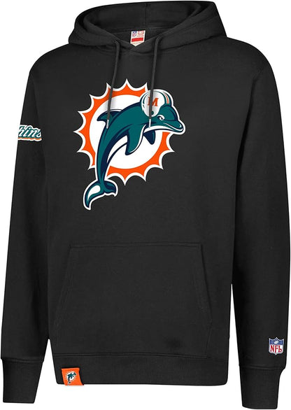 Ultra Game Mens NFL Official Super Soft Throwback Pullover Hoodie Sweatshirt|Miami Dolphins