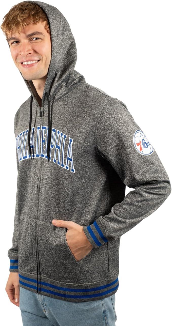 Ultra Game NBA Philadelphia 76ers Men's MVP Super Soft Full Zip Hoodie Sweatshirt|Philadelphia 76ers - UltraGameShop