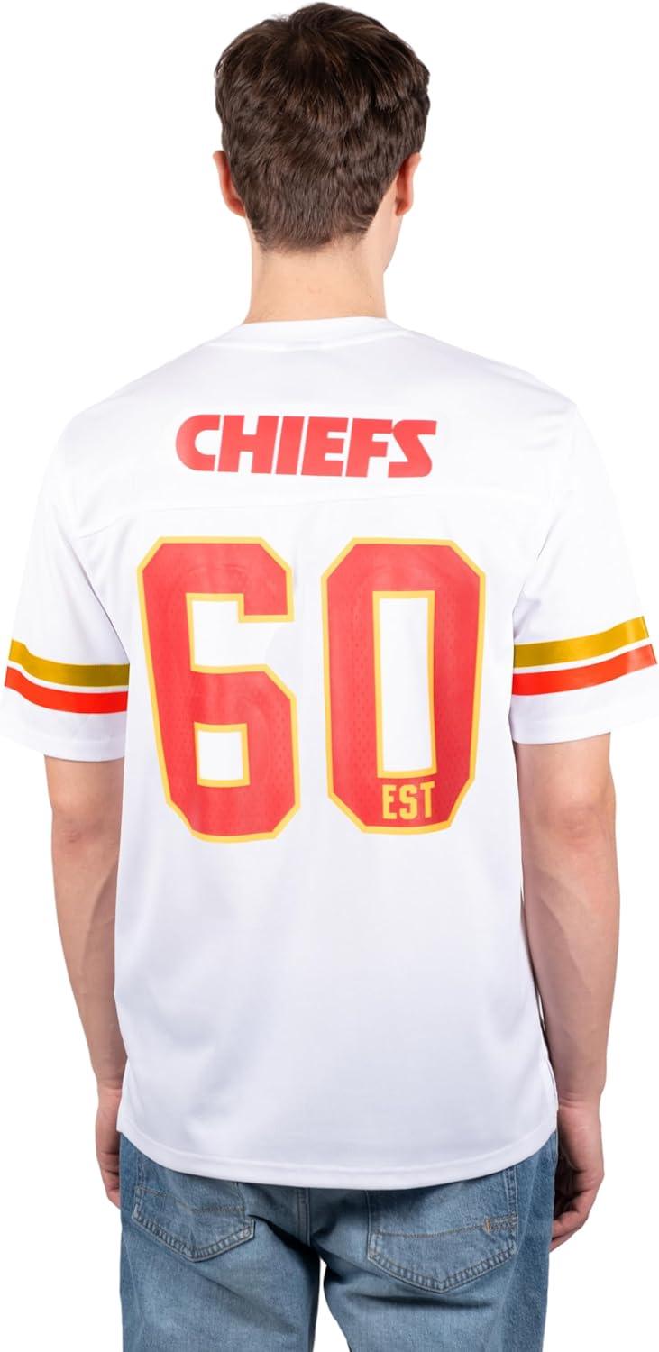 Ultra Game NFL Kansas City Chiefs Mens Standard Jersey Crew Neck Mesh Stripe T-Shirt|Kansas City Chiefs - UltraGameShop