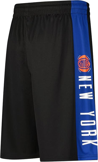 Ultra Game NBA Official Men‚Äôs Super Soft Active Workout Basketball Training Shorts - Unisex, New York Knicks, Black|New York Knicks