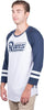 Ultra Game NFL Mens Super Soft Raglan Baseball Long Sleeve T-Shirt| Los Angeles Rams