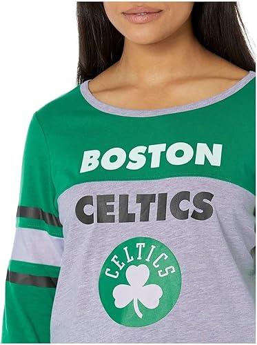 Ultra Game Boston Celtics Women's Standard T Raglan Baseball 3/4 Long Sleeve Tee Shirt|Boston Celtics - UltraGameShop