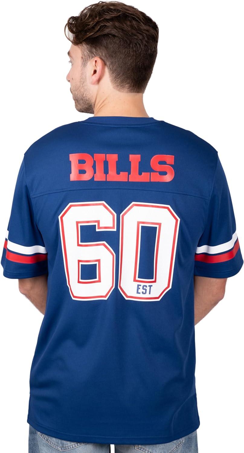 Ultra Game NFL Buffalo Bills Mens Standard Jersey Crew Neck Mesh Stripe T-Shirt|Buffalo Bills - UltraGameShop