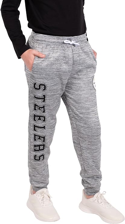 Ultra Game NFL Pittsburgh Steelers Youth High Performance Moisture Wicking Fleece Jogger Sweatpants|Pittsburgh Steelers