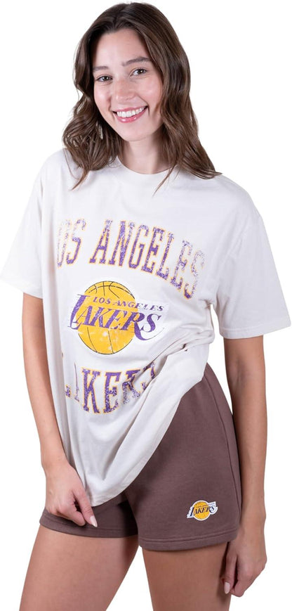 Ultra Game NBA Los Angeles Lakers Women's Super Soft T-Shirt & Short Set|Los Angeles Lakers - UltraGameShop