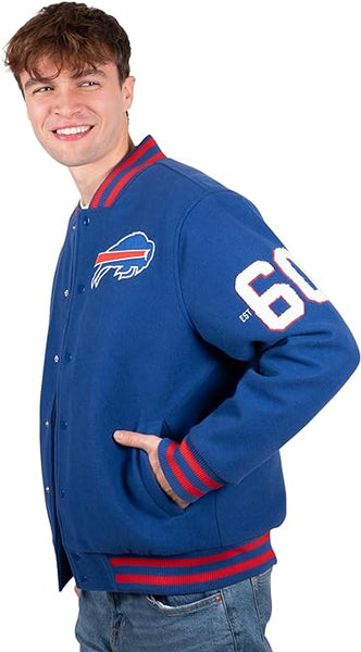 Ultra Game NFL Buffalo Bills Mens Classic Varsity Coaches Jacket|Buffalo Bills