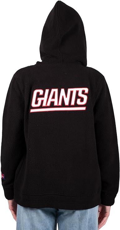 Ultra Game NFL New York Giants Womens Full Zip Soft Sherpa Hoodie Sweatshirt Jacket|New York Giants - UltraGameShop