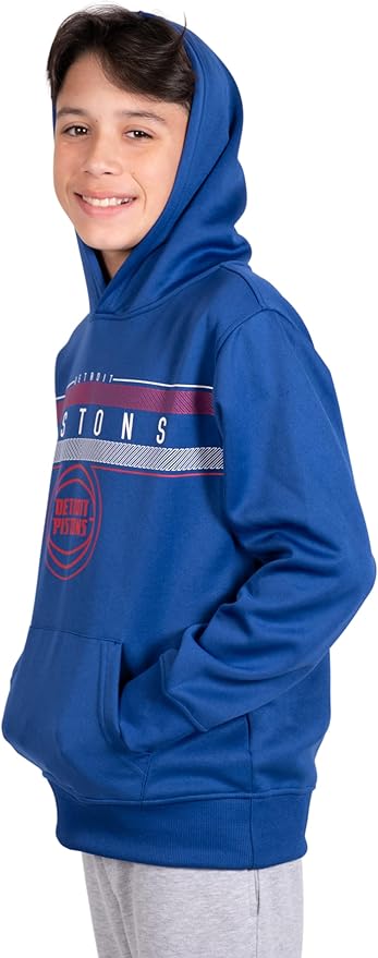 Ultra Game NBA Detroit Pistons Boys Super Soft Poly Midtwon Pullover Hoodie Sweatshirt|Detroit Pistons - UltraGameShop