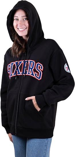 Ultra Game NBA Women's Philadelphia 76ers Super Soft Full Zip Hoodie Sweatshirt | Philadelphia 76ers - UltraGameShop