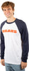 Ultra Game NFL Mens Super Soft Raglan Baseball Long Sleeve T-Shirt| Chicago Bears