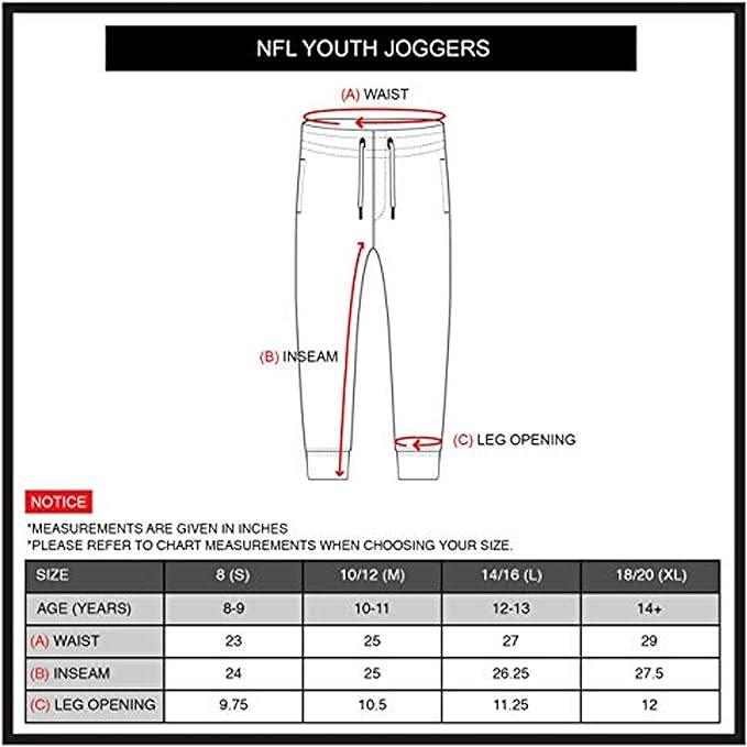 Ultra Game NFL New York Giants Youth High Performance Moisture Wicking Fleece Jogger Sweatpants|New York Giants - UltraGameShop