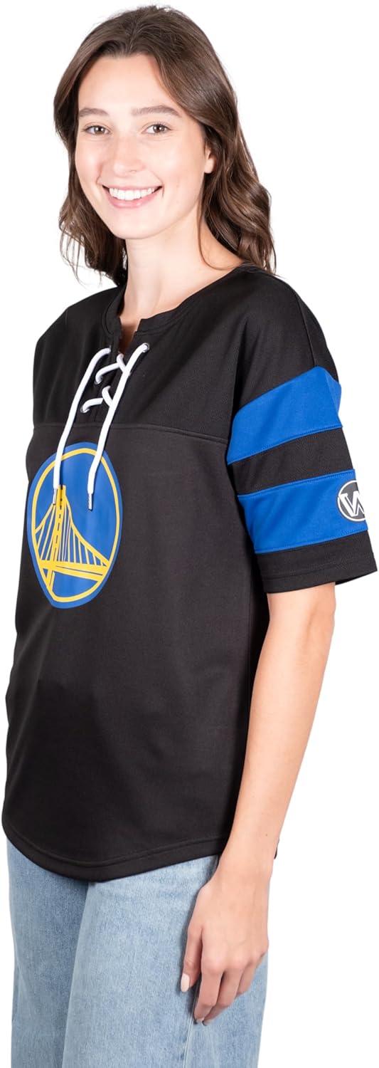 Ultra Game Women's Golden State Warriors Super Soft Mesh Lace-up Jersey Shirt | Golden State Warriors - UltraGameShop