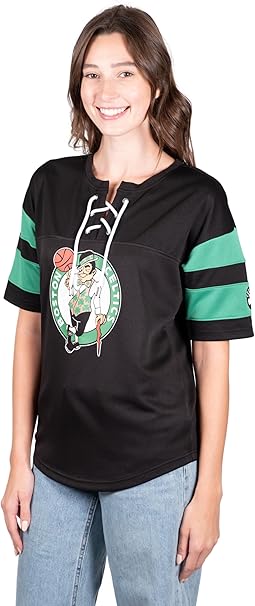 Ultra Game Women's Boston Celtics Super Soft Mesh Lace-up Jersey Shirt | Boston Celtics - UltraGameShop