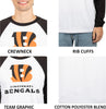 Ultra Game NFL Mens Super Soft Raglan Baseball Long Sleeve T-Shirt| Cincinnati Bengals