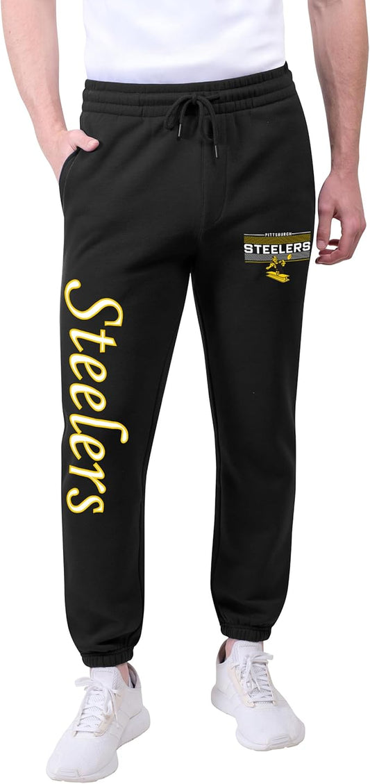Ultra Game Men's NFL Official Super Soft Game Day Jogger Sweatpants|Pittsburgh Steelers