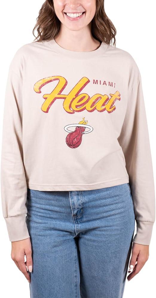 Ultra Game NBA Miami Heat Women's Super-Soft Crop Top Shirt|Miami Heat - UltraGameShop