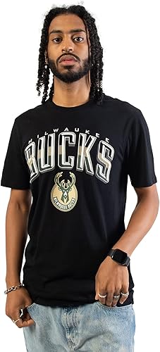 Ultra Game Men's NBA Milwaukee Bucks Arched Plexi Short Sleeve T-Shirt|Milwaukee Bucks - UltraGameShop
