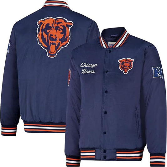 Ultra Game Adults NFL Official Supreme Satin Jacket|Chicago Bears