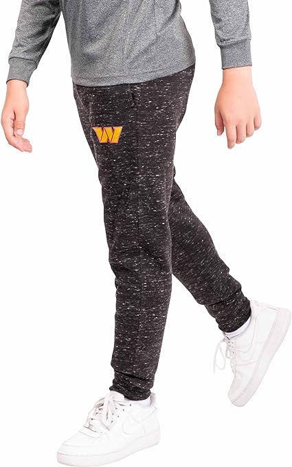 Ultra Game NFL Washington Commanders Youth Extra Soft Black Snow Fleece Jogger Sweatpants|Washington Commanders - UltraGameShop