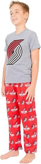 Ultra Game NBA Portland Trail Blazers Boys 2 Piece Tee Shirt & Lounge Pants Pajama Set| Portland Trail Blazers - UltraGameShop