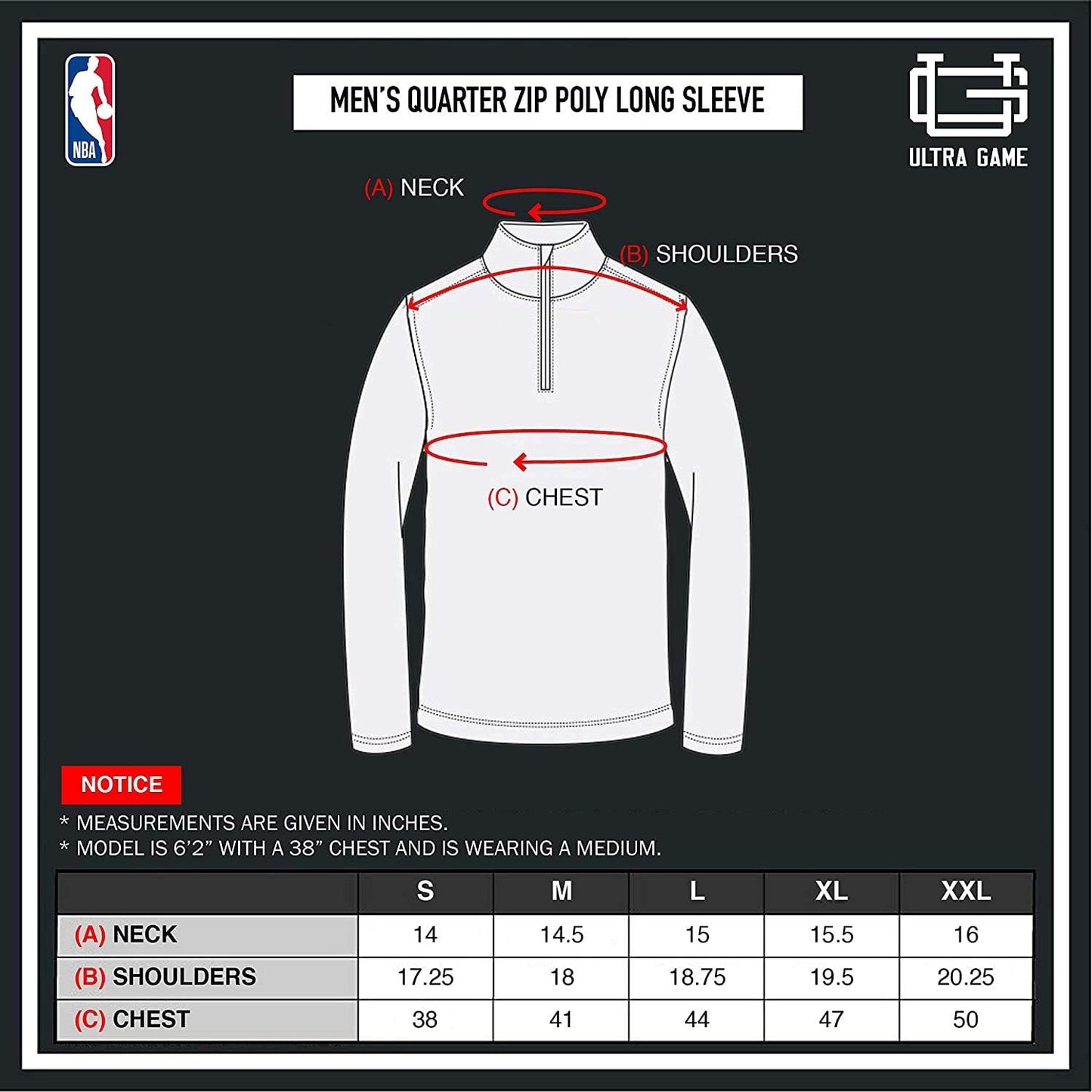 Ultra Game NBA Dallas Mavericks Men's Quarter Zip Long Sleeve Pullover T-Shirt|Dallas Mavericks - UltraGameShop