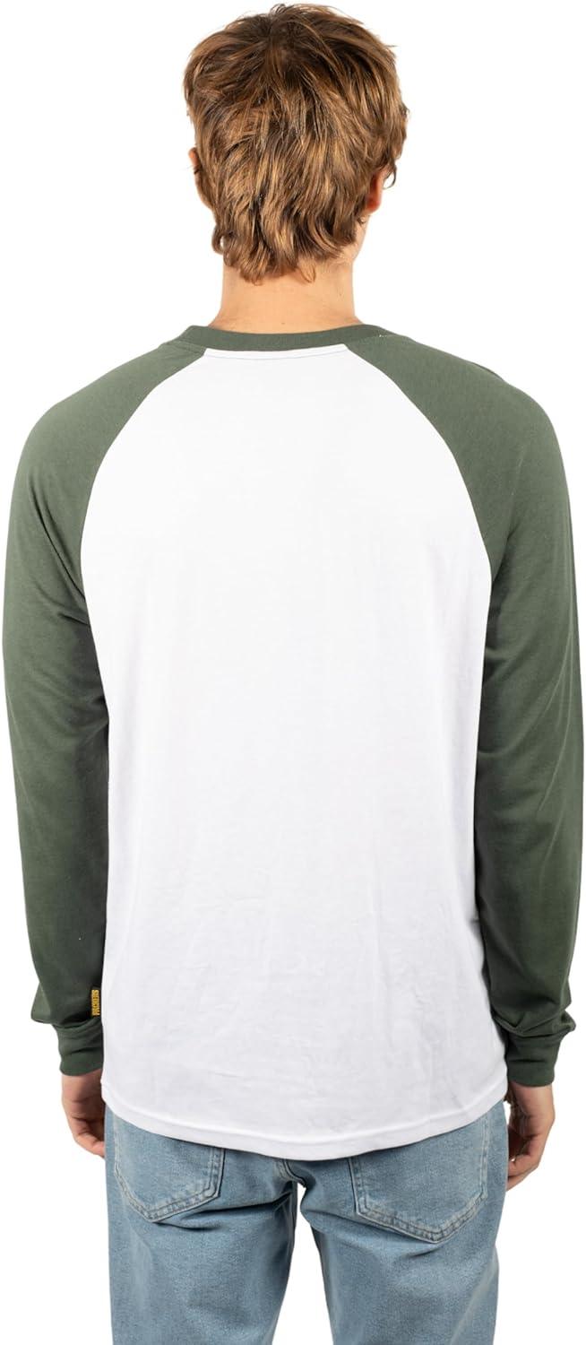 Ultra Game NFL Mens Super Soft Raglan Baseball Long Sleeve T-Shirt| Green Bay Packers - UltraGameShop