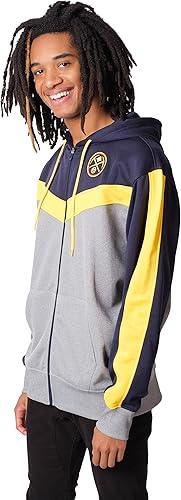 Ultra Game NBA Denver Nuggets Men's Contrast Back Cut Full Zip Hoodie Sweatshirt|Denver Nuggets - UltraGameShop