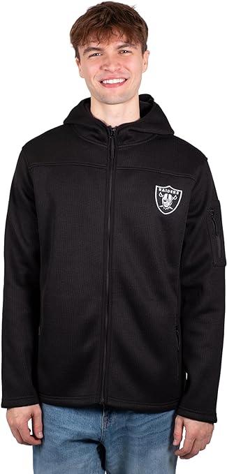 Ultra Game NFL Las Vegas Raiders Mens Standard Extra Soft Fleece Full Zip Hoodie Sweatshirt Jacket|Las Vegas Raiders - UltraGameShop