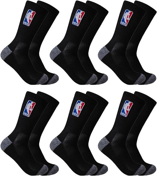 Ultra Game NBA Boys Athletic Cushioned Secure Fit Crew Socks - 6 Pack - UltraGameShop