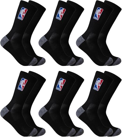 Ultra Game NBA Men's Athletic Cushioned Secure Fit Crew Socks - 6 Pack - UltraGameShop