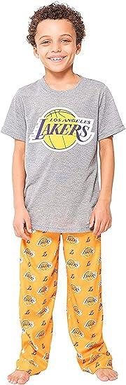 Ultra Game NBA Los Angeles Lakers Boys 2 Piece Tee Shirt & Lounge Pants Pajama Set| Los Angeles Lakers - UltraGameShop