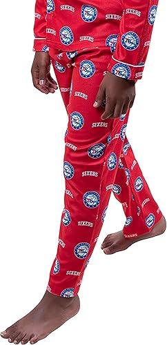 Ultra Game NBA Philadelphia 76ers Boys 2-Piece Loose-fit Button Down Pajamas Set|Philadelphia 76ers - UltraGameShop