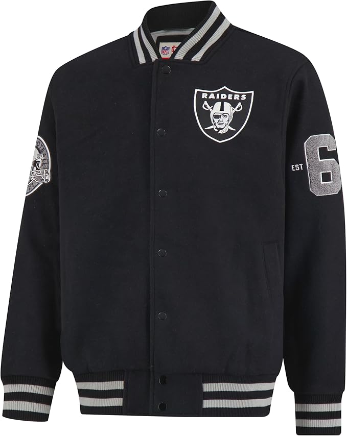 NFL Official Adults Classic Varsity Coaches Jacket Coat - Unisex|Las Vegas Raiders