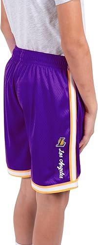 Ultra Game NBA Los Angeles Lakers Boys Active Knit Slam Basketball Training Shorts|Los Angeles Lakers - UltraGameShop