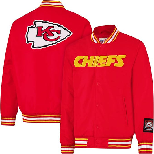 Ultra Game Adults NFL Official Smashing Records Satin Jacket|Kansas City Chiefs