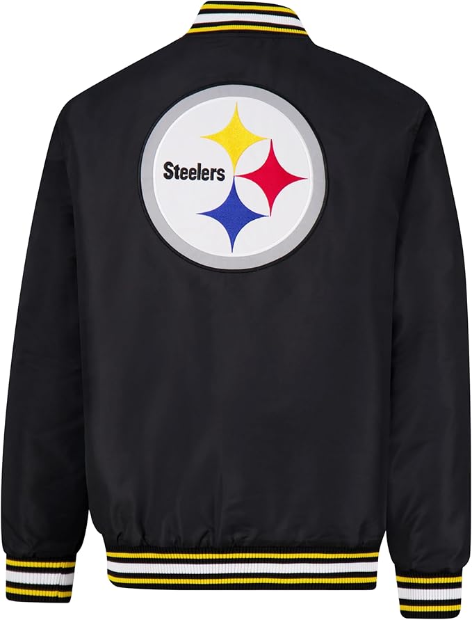 Ultra Game Adults NFL Official Smashing Records Satin Jacket|Pittsburgh Steelers