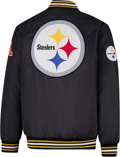 Ultra Game Adults NFL Official Supreme Satin Jacket|Pittsburgh Steelers