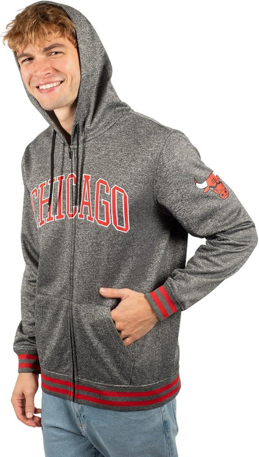 Ultra Game NBA Chicago Bulls Men's MVP Super Soft Full Zip Hoodie Sweatshirt|Chicago Bulls - UltraGameShop