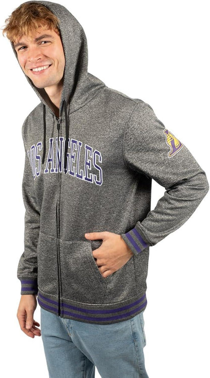 Ultra Game NBA Los Angeles Lakers Men's MVP Super Soft Full Zip Hoodie Sweatshirt|Los Angeles Lakers - UltraGameShop