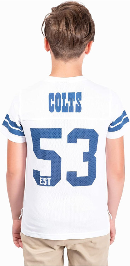 Ultra Game NFL Indianapolis Colts Youth Soft Mesh Vintage Jersey T-Shirt|Indianapolis Colts - UltraGameShop