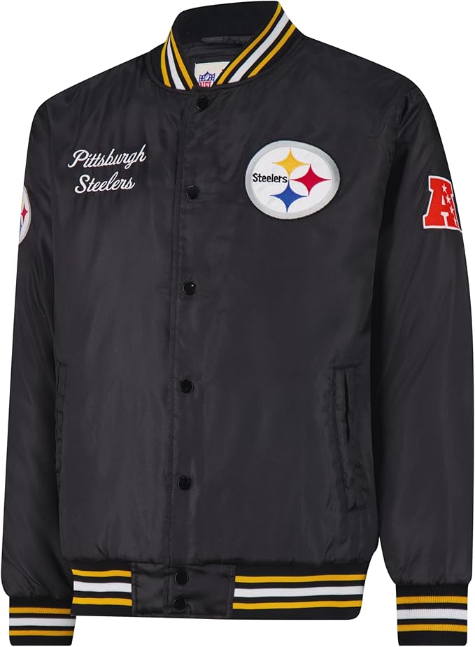Ultra Game Adults NFL Official Supreme Satin Jacket|Pittsburgh Steelers