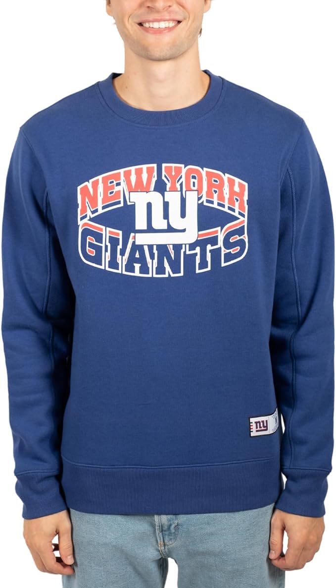 Ultra Game NFL New York Giants Men's Super Soft Ultimate Crew Neck Sweatshirt|New York Giants - UltraGameShop